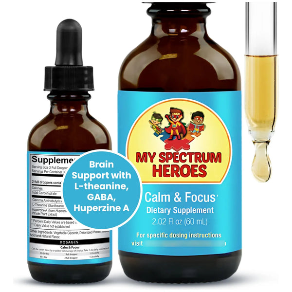 Gotas Calm Focus Suplemento Cerebral Con LTeanina GABA Y Huperzina A