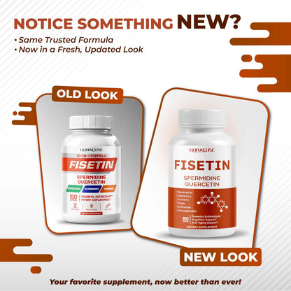 Fisetina 10 En 1 Con Resveratrol Quercetina Espermidina Saúco Suplemento Premium 150 Cápsulas