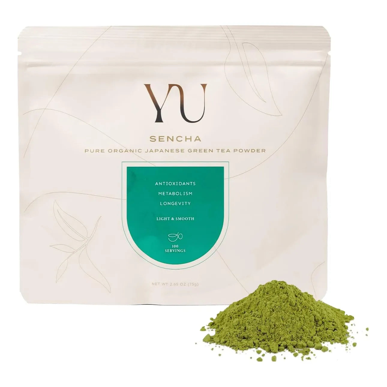 Té Verde Descafeinado Orgánico Sencha En Polvo 100 Porciones Antioxidante