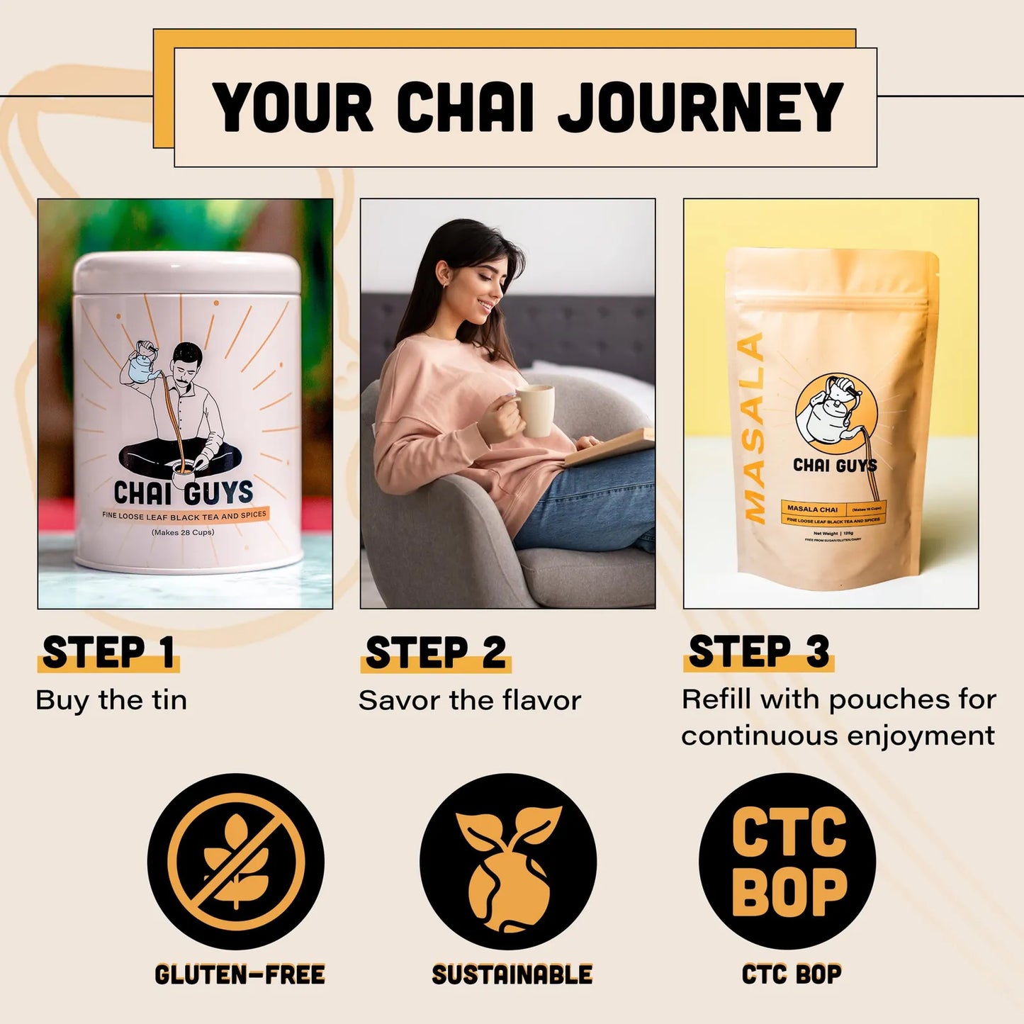 Té Masala Chai Aromático Mezcla India Especiada 198g Hojas Sueltas