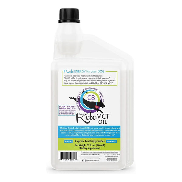 Aceite C8 MCT Para Perros Dieta Cetogénica Puro 32 Onzas PhD Nutrition