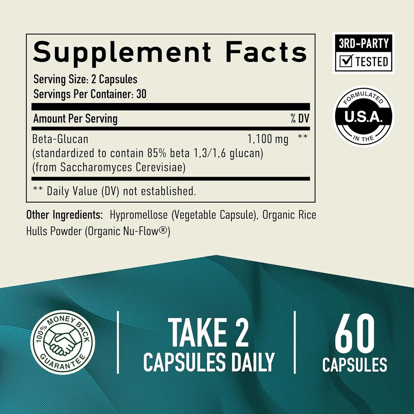 Beta Glucano 1100 Mg Apoyo Inmunidad Piel E Intestino Vegano