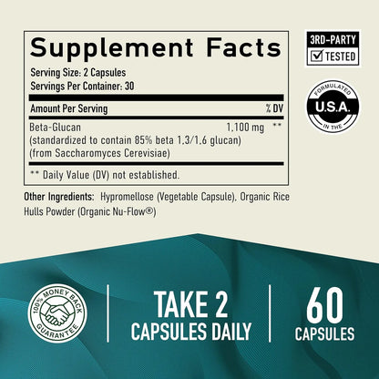 Beta Glucano 1100 Mg Apoyo Inmunidad Piel E Intestino Vegano