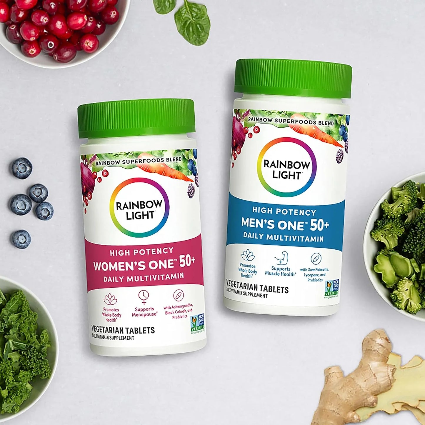 Multivitaminico Hombres 50 Plus Vitamina C D Zinc Probióticos Rainbow Light