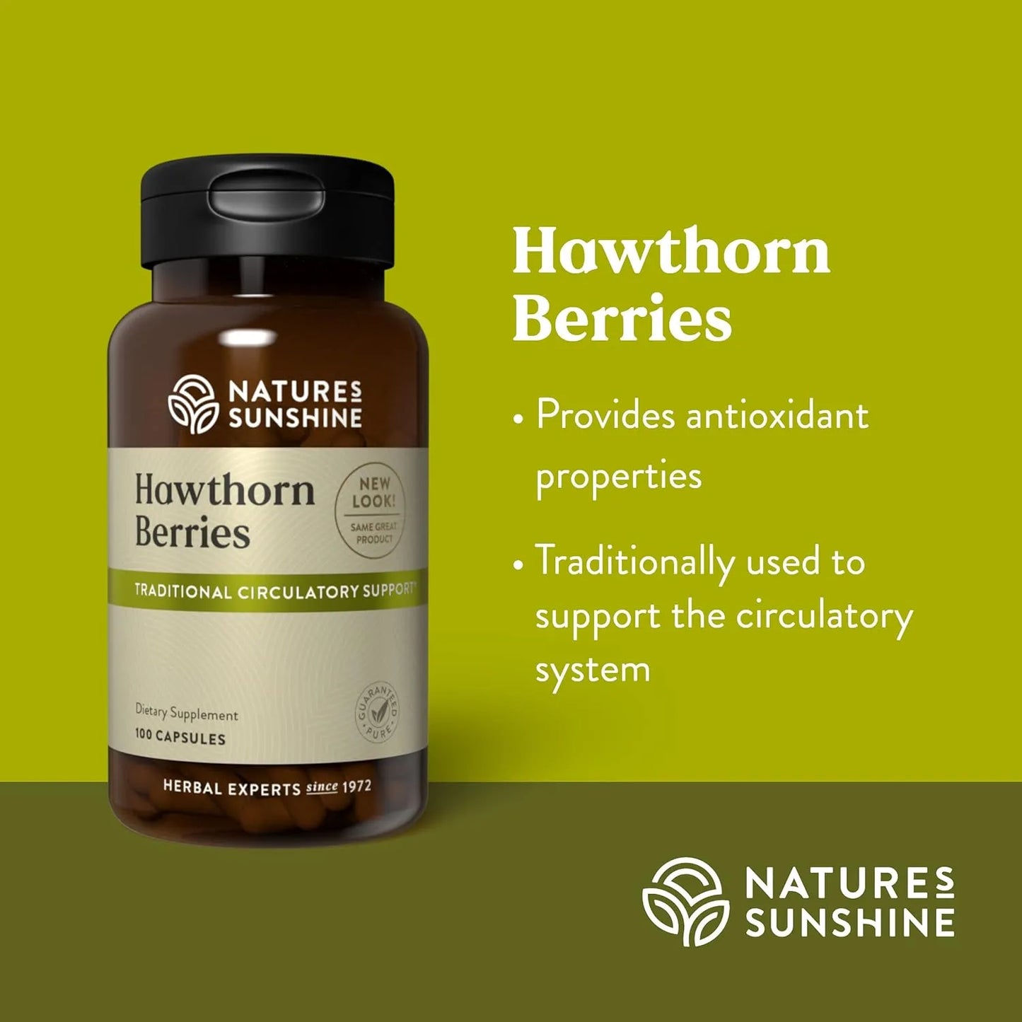 Bayas De Espino 100 Capsulas Apoyo Circulatorio Y Funcion Cardiaca Nature's Sunshine