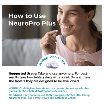 Tabletas NeuroPro+ Con Azul De Metileno Y Vitamina C 60 Unidades Soporte Cognitivo Y Memoria