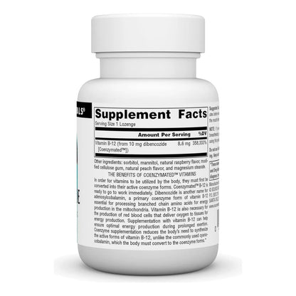 Dibencozide B 12 Coenzimatado Disolución Rápida 60 Tabletas Source Naturals Energía Y Resistencia