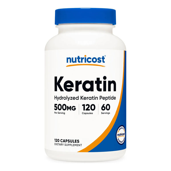 Cápsulas De Péptidos De Queratina Hidrolizados 500 Mg 120 Unidades Sin OMG Y Gluten