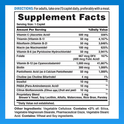 Complejo B Con Vitamina C 500 Mg Liberacion Prolongada 120 Comprimidos Vegetariano
