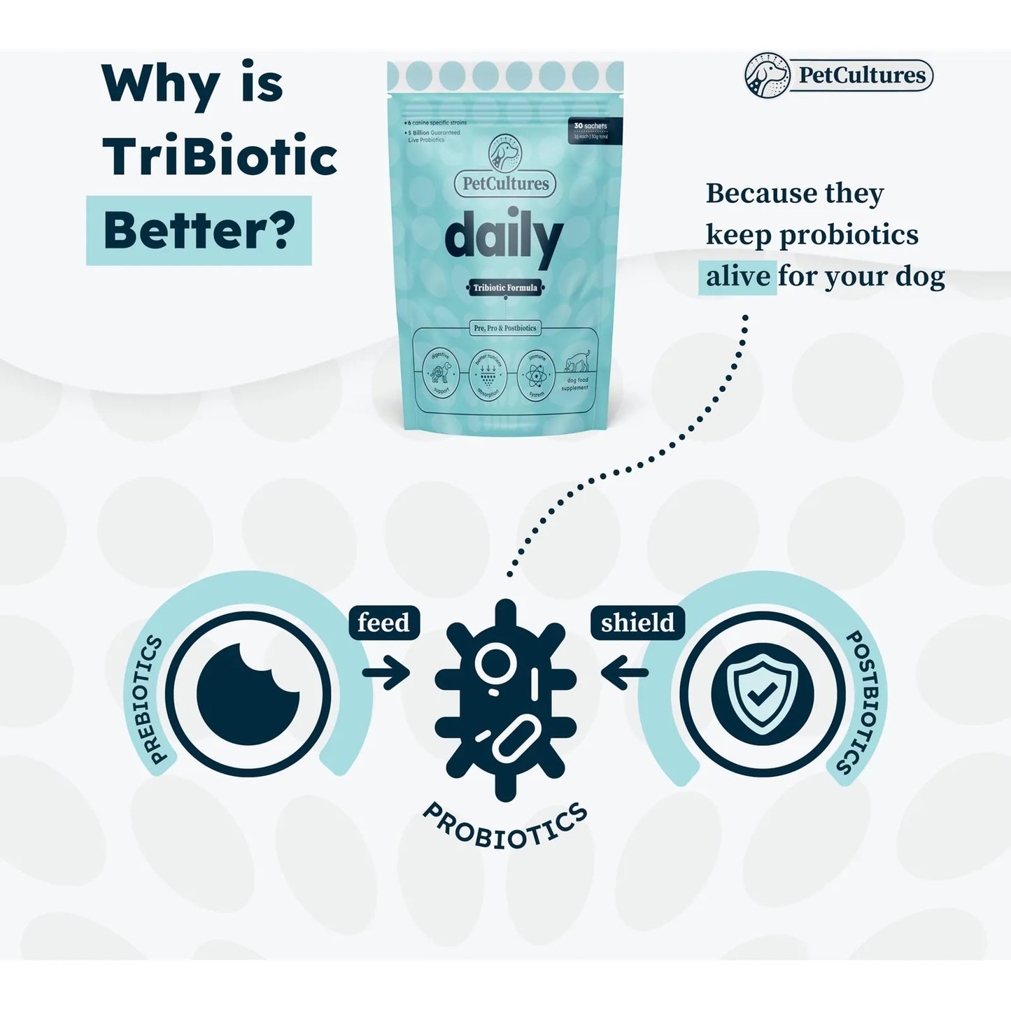 Probióticos En Polvo Para Perros Salud Intestinal Prebióticos Y Enzimas Digestivas 30 Paquetes