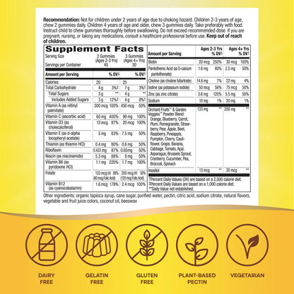 Gomitas Multivitamínicas Premium Para Niños Sabor Frutas 90 Unidades Sin Gluten