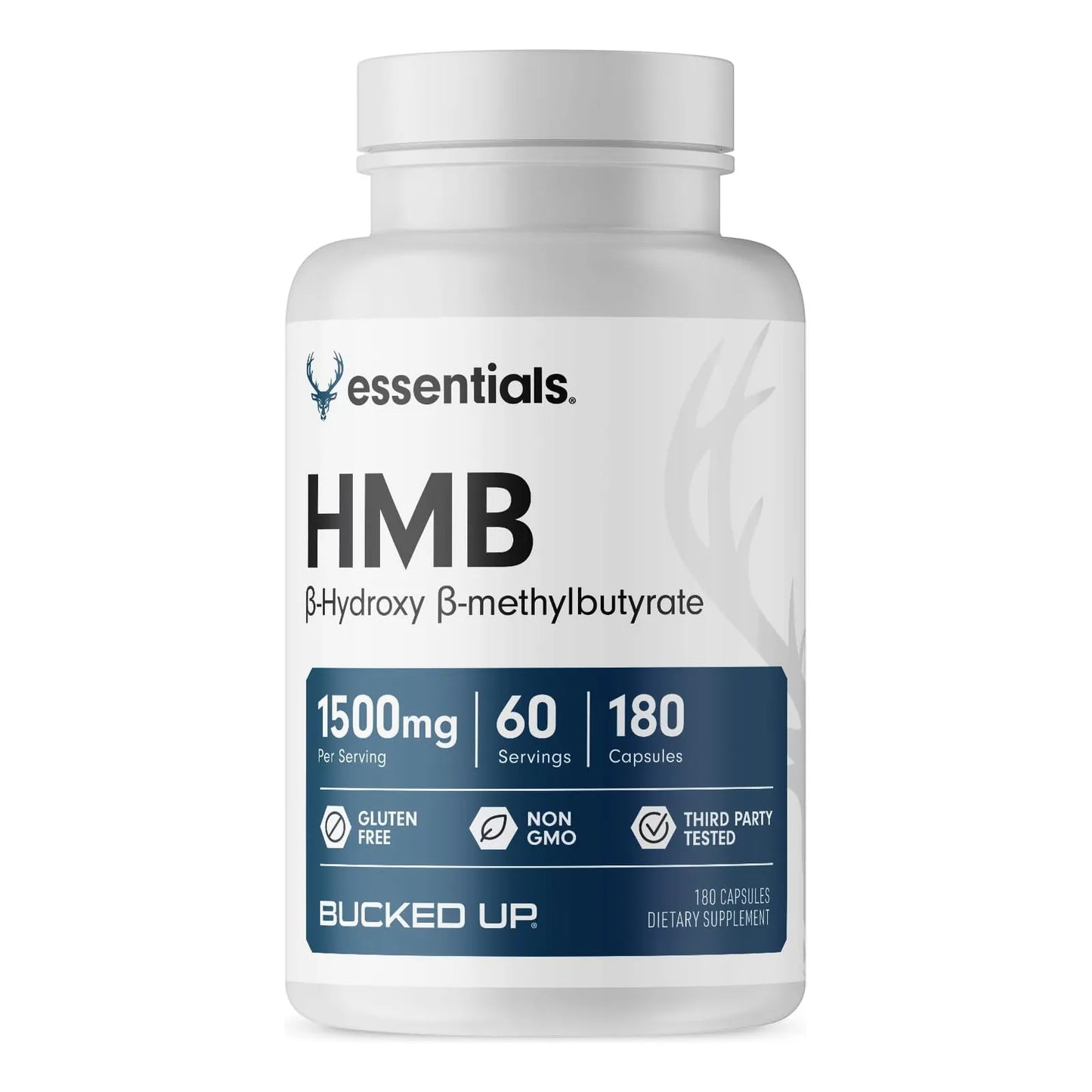 HMB 1500 Mg 60 Porciones 180 Cápsulas Esenciales Para Rendimiento Bucked Up