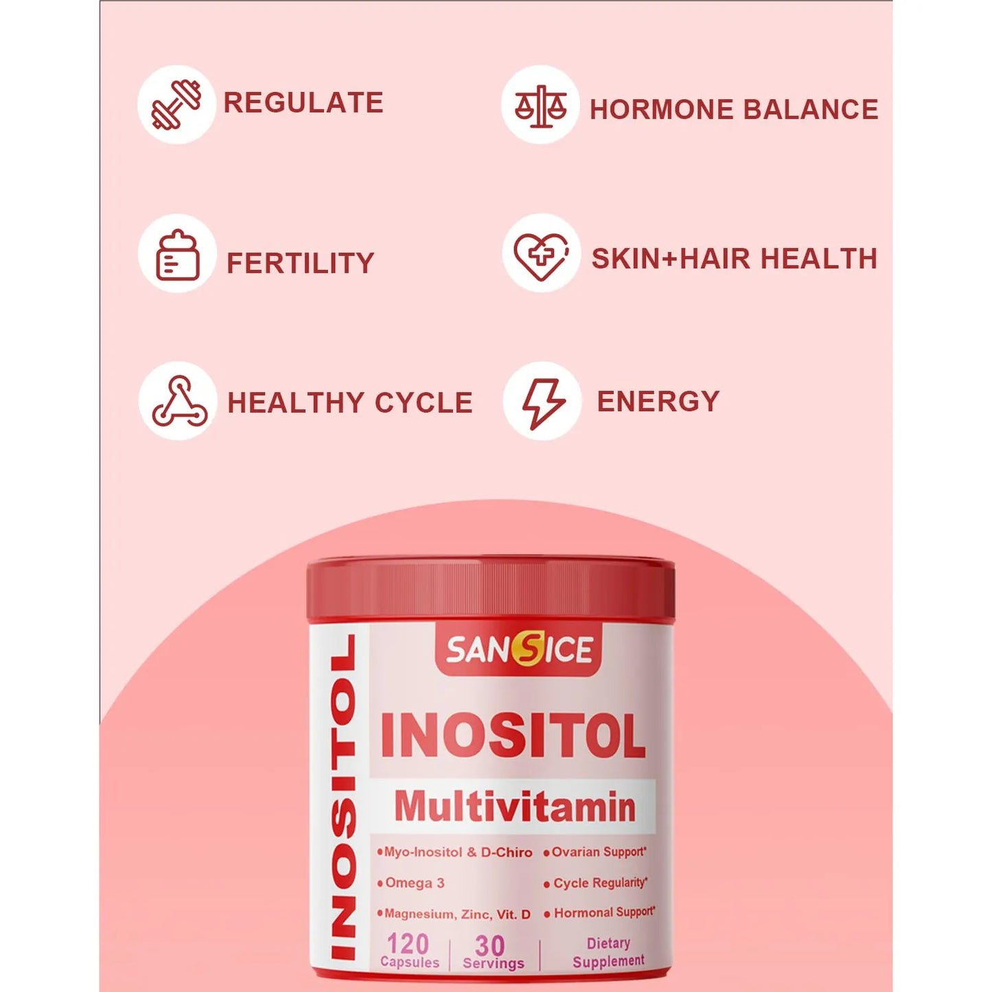 Cápsulas Multivitamínicas De Inositol 2000 Mg Mioinositol Y 50 Mg DChiro Inositol 40 1 Para Salud Femenina 120 Cápsulas