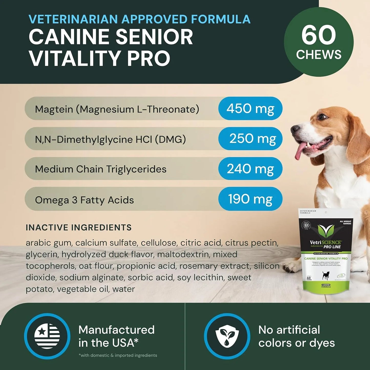 Vitalidad Avanzada Para Perros Mayores Apoyo Inmunológico Y Cerebral VetriScience