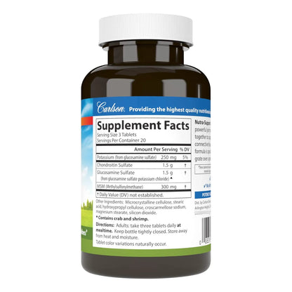 Nutra Support Glucosamina Condroitina MSM 60 Tabletas Soporte Articular