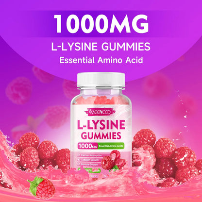 Gomitas L Lisina 1000 Mg Refuerza Sistema Inmunologico Y Salud Oral Sabor Frambuesa