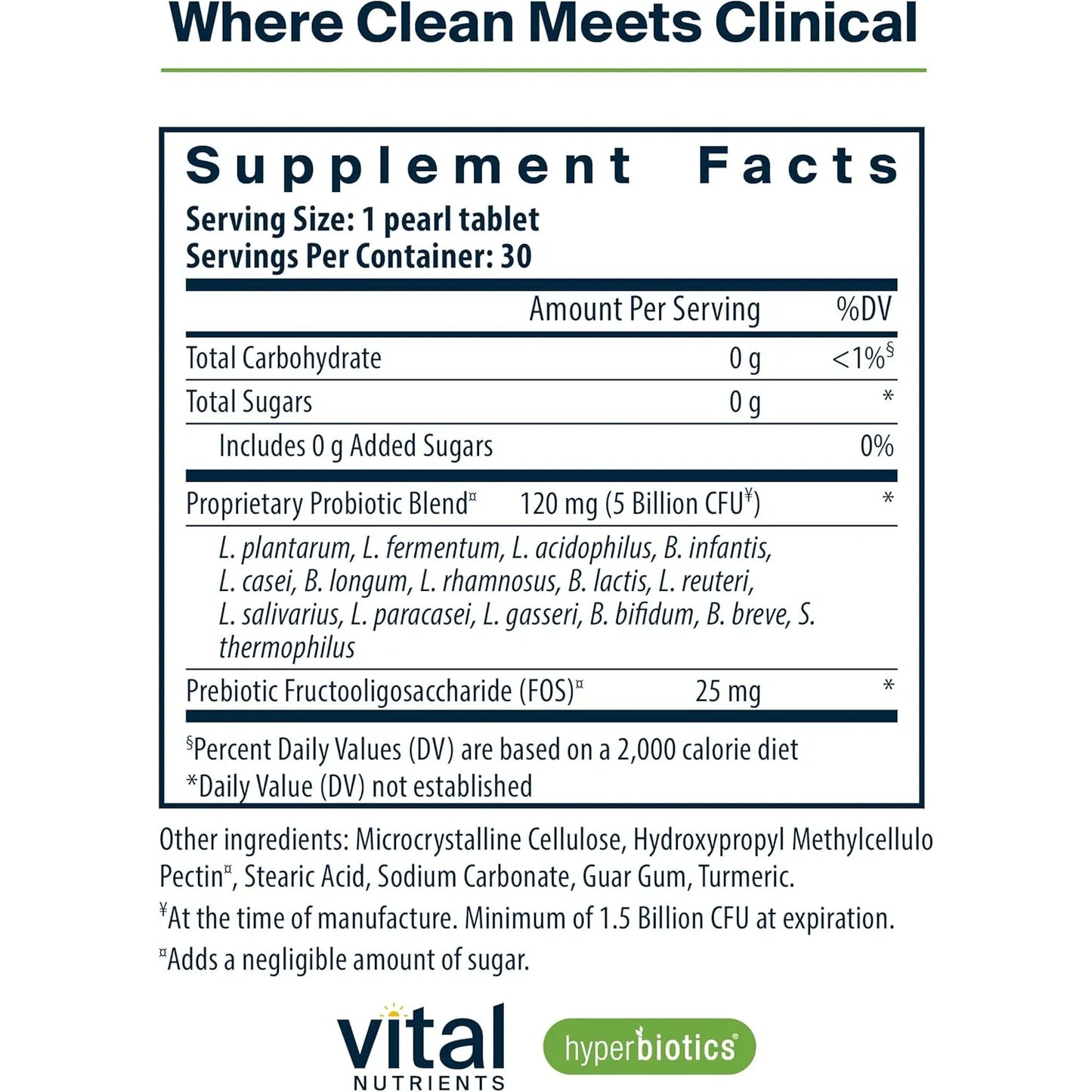 Probiótico 15 Cepas Hyperbiotics Vital Nutrients Apoyo Digestivo E Inmunológico