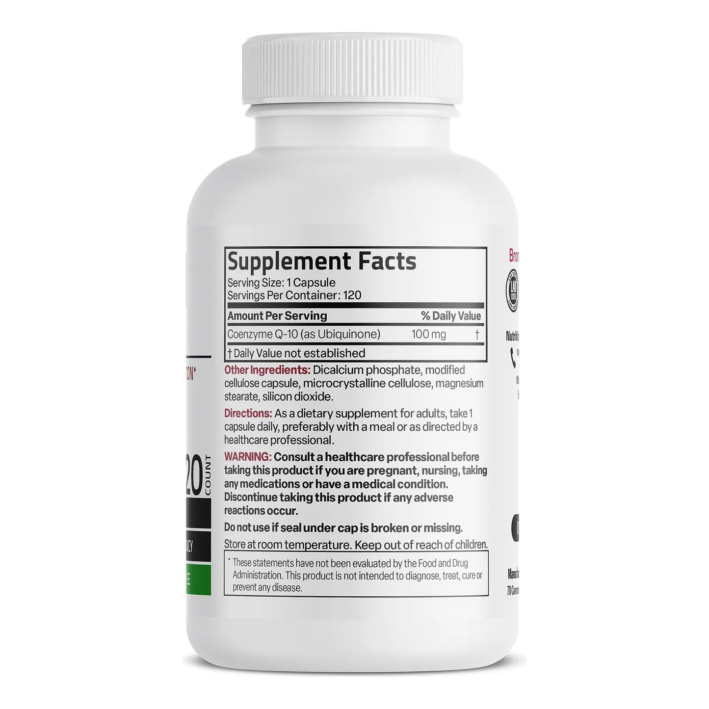 CoQ10 100 Mg 120 Cápsulas Veganas Energía Celular Antioxidante Premium
