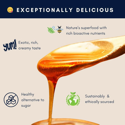 Miel De Manuka Pura Orgánica Cruda MGO 830+ Para Salud Digestiva Piel Y Energía