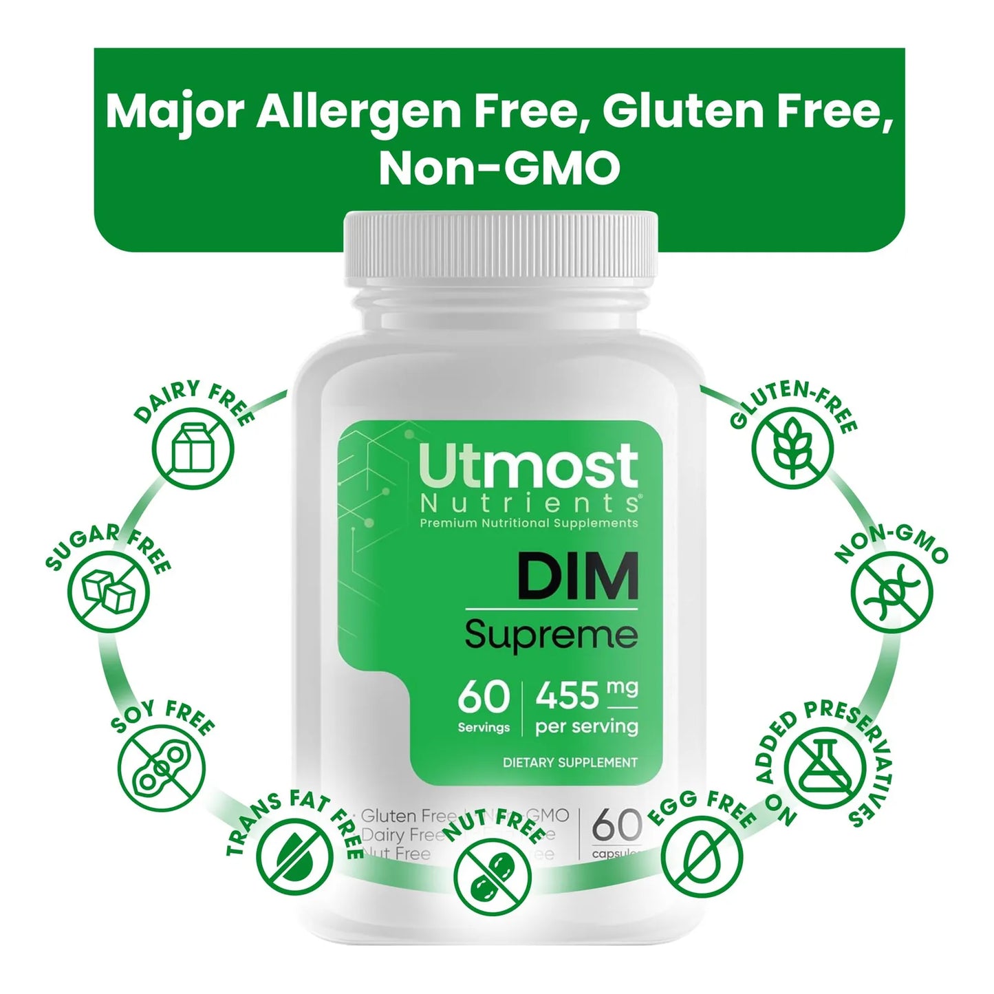Suplemento DIM Para Mujeres 350 Mg Extracto De Brócoli Y Bioperina Regulador Hormonal