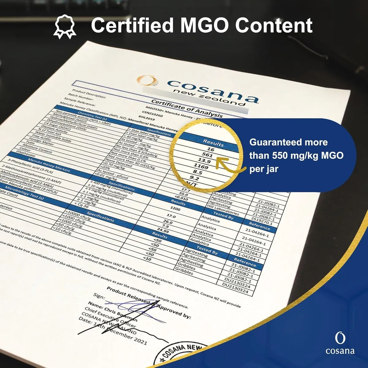 Miel De Manuka 550 MGO 250g Pura Certificada Nueva Zelanda