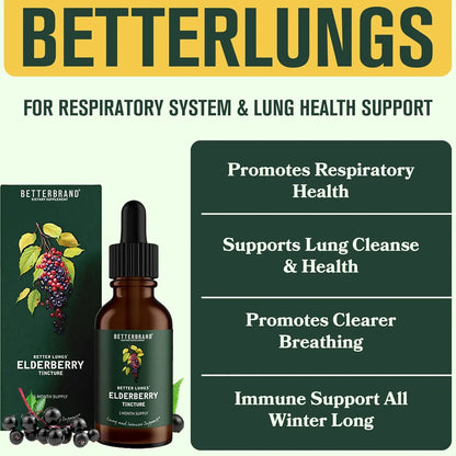 Tintura De Saúco BetterLungs Apoyo Inmunológico Natural 30 Días