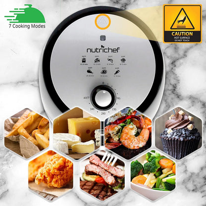 Freidora De Aire Nutrichef 1000W 2 Cuartos Cocina Sin Aceite Ahorra Tiempo Y Dinero