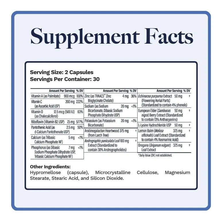 U Mune Apoyo Inmunologico Con Sauco Equinacea Y Oregano 60 Capsulas