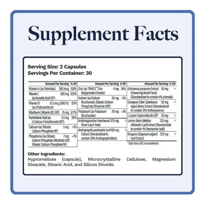 U Mune Apoyo Inmunologico Con Sauco Equinacea Y Oregano 60 Capsulas