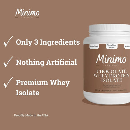 Proteína Aislada De Suero Chocolate 730g Solo 3 Ingredientes Sin Azúcar