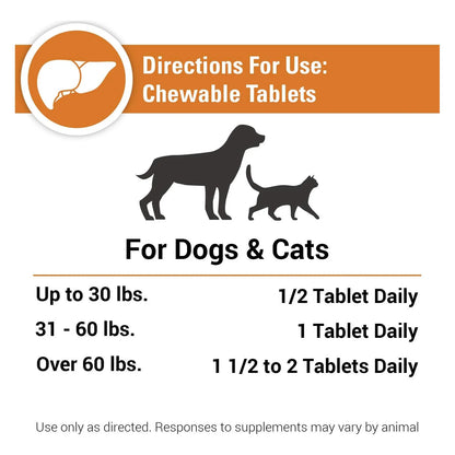 Tabletas Masticables Salud Para Perros Gatos Vitaminas B Glutatión Cardo Mariano