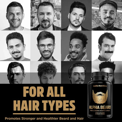 Alpha Beard Growth Vitamins Biotina 10000mcg Suplemento Crecimiento Barba 60 Capsulas