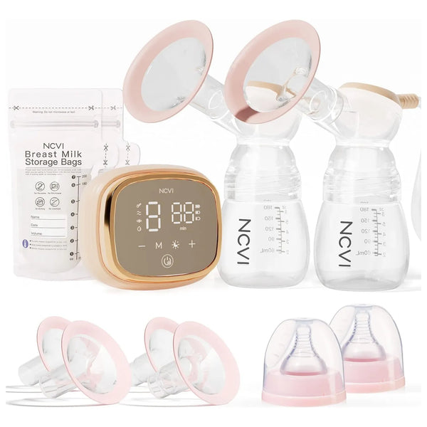 Extractor De Leche Doble Portátil NCVI Con Luz Nocturna Y Batería 4400 Mah