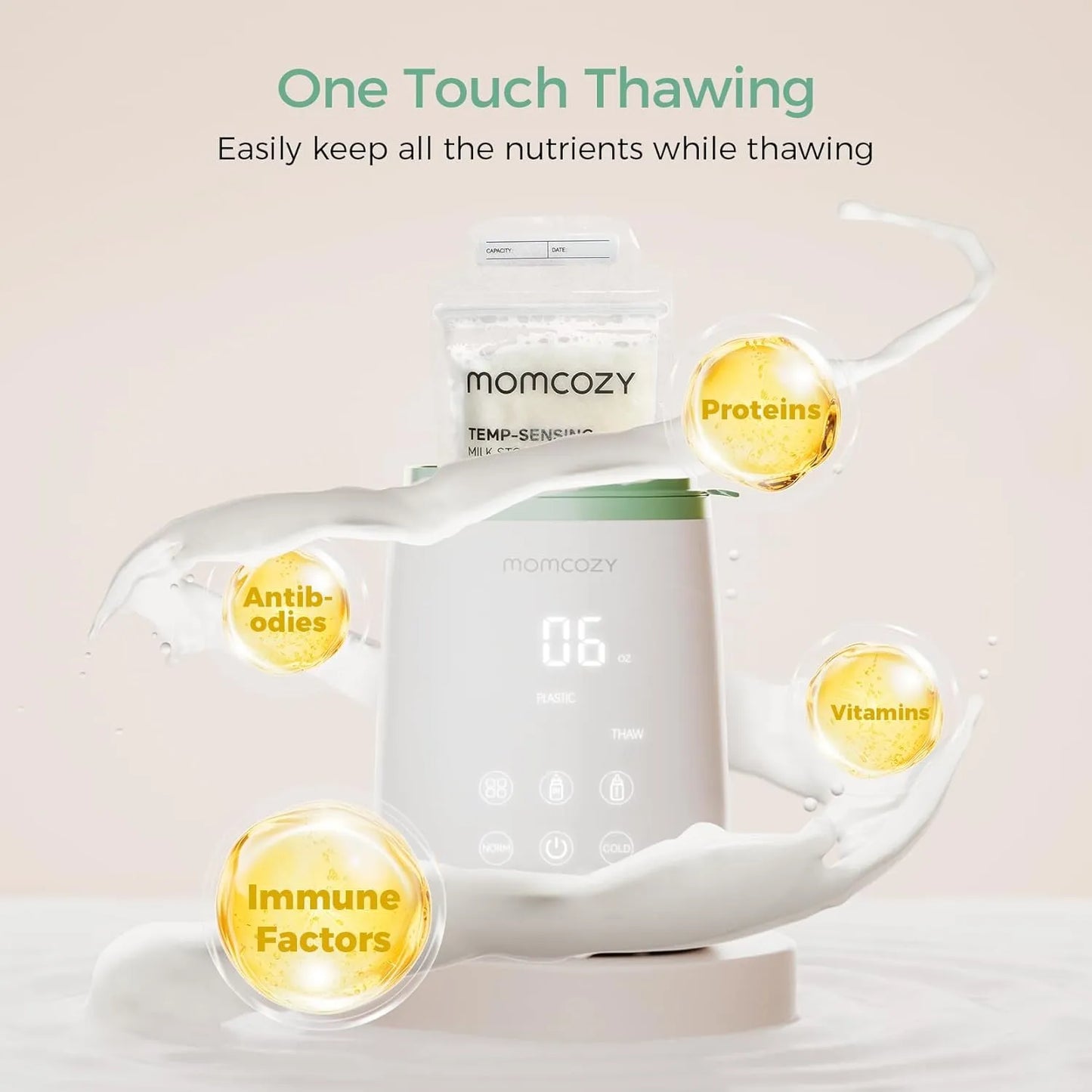 Calentador De Biberones Momcozy Rápido Con Temporizador Y Apagado Automático