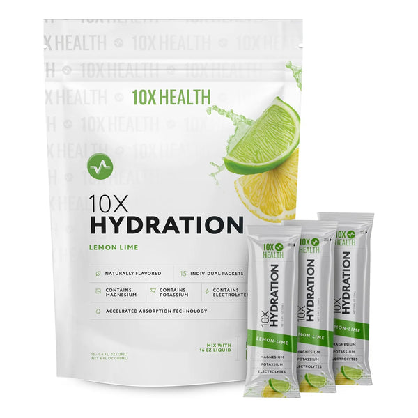 Hidratación Saludable 10 Paquetes Mezcla Electrólitos Limón - Rehidratación Rápida Y Natural