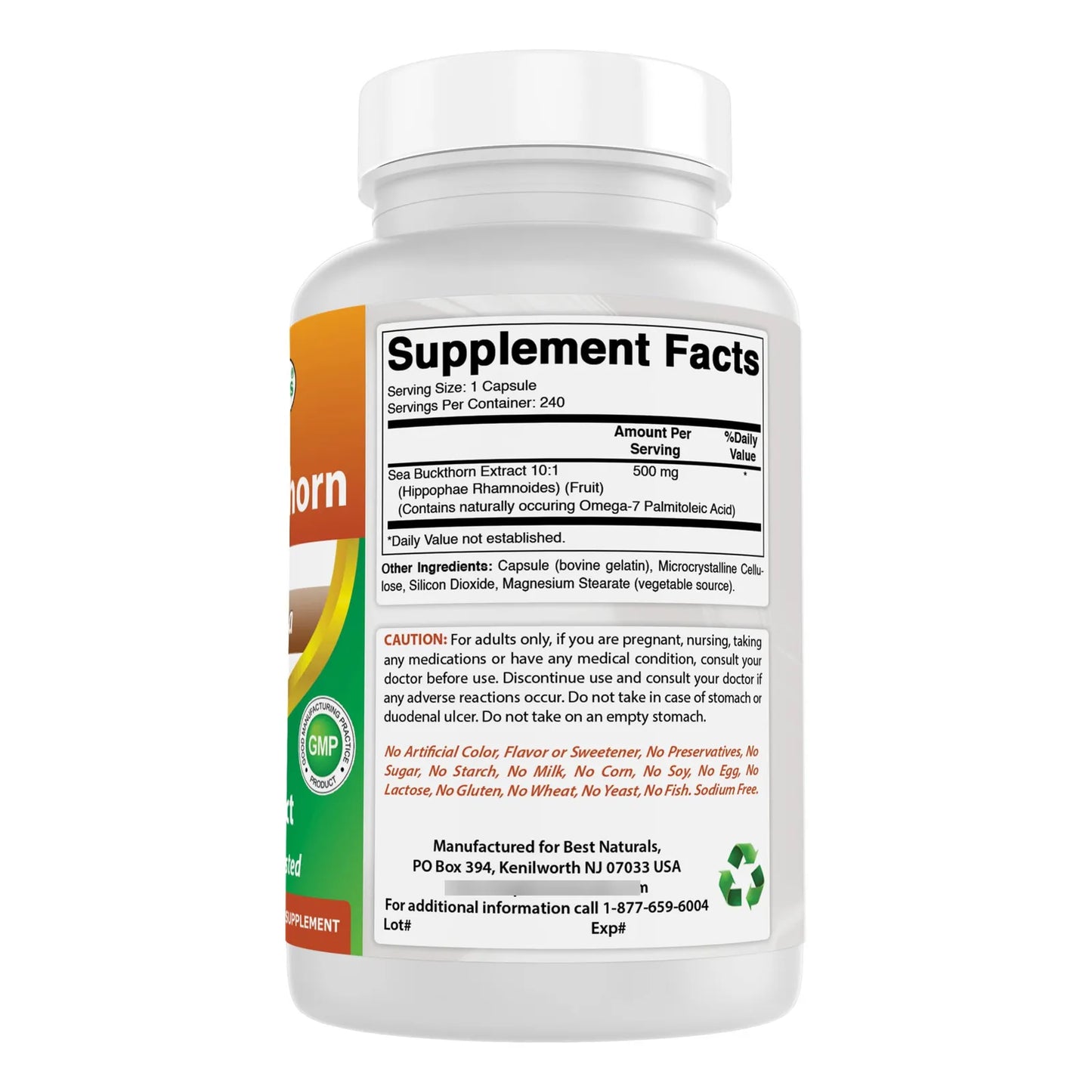 Extracto De Aceite De Espino Amarillo En Polvo 101 500 Mg 240 Cápsulas Sin Omg Sin Gluten