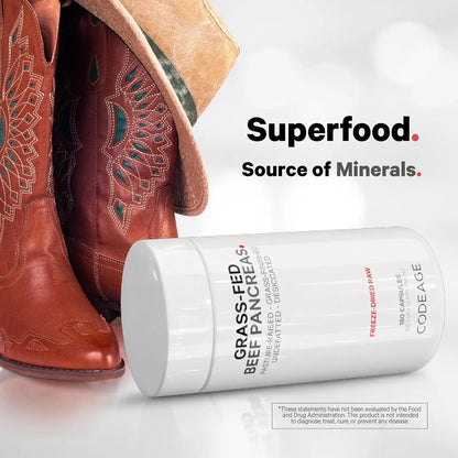 Suplemento De Páncreas De Carne Alimentada Con Pasto Liofilizado 3000 Mg Enzimas Digestivas