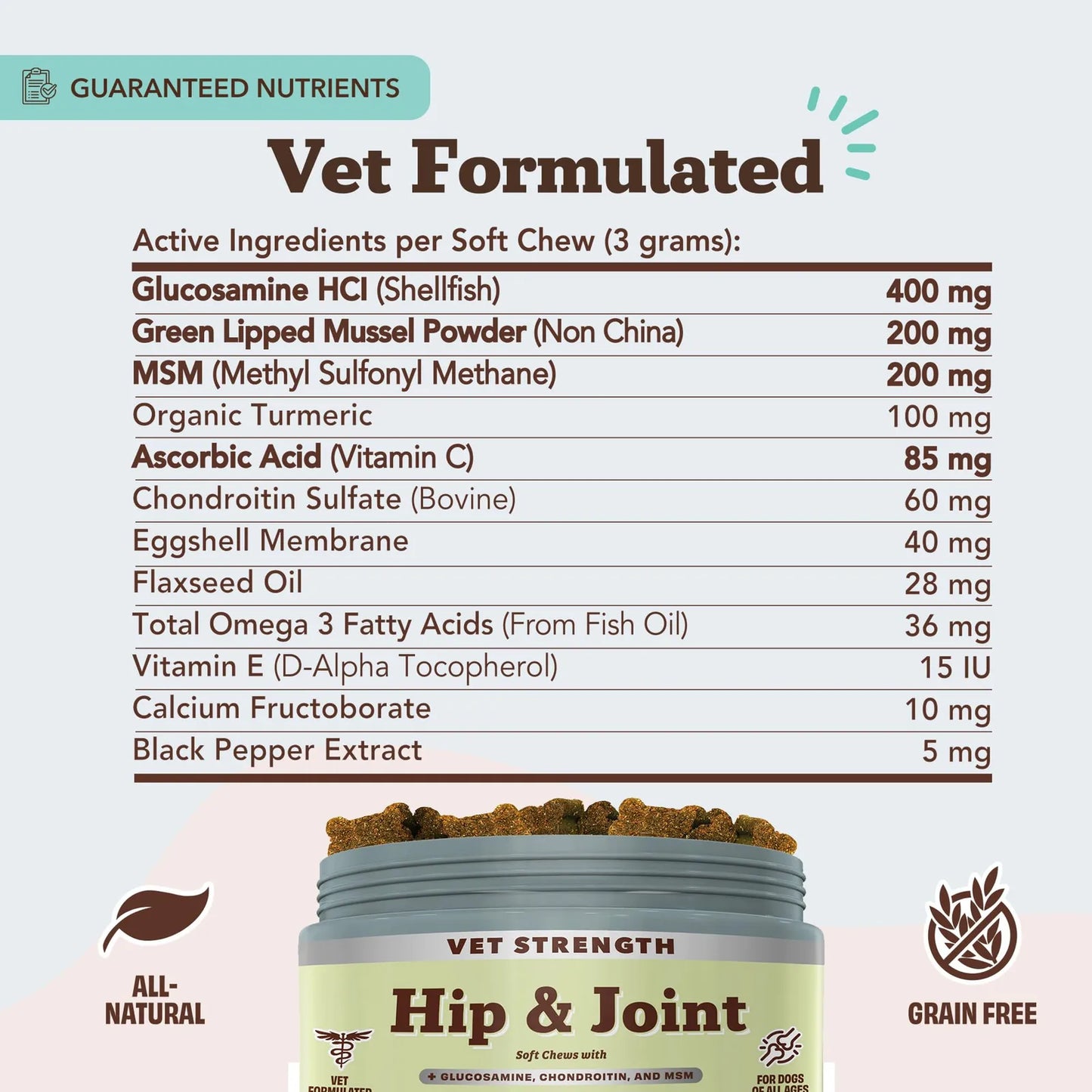Masticables Naturales Para Perros Mayores Soporte Articular 90 Unidades Alivia Dolor Artritis