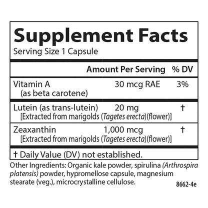 Luteina Y Verduras 20 Mg 180 Capsulas Soporte Vision Antioxidante