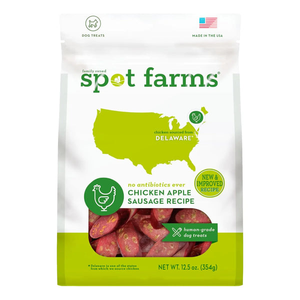 Salchicha Natural De Pollo Y Manzana Saludable Para Perros Spot Farms 12.5 Onzas