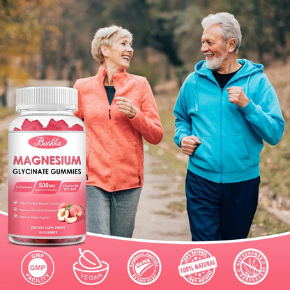 Gomitas De Glicinato De Magnesio 500 Mg Sin Azúcar Con Potasio Y Vitaminas