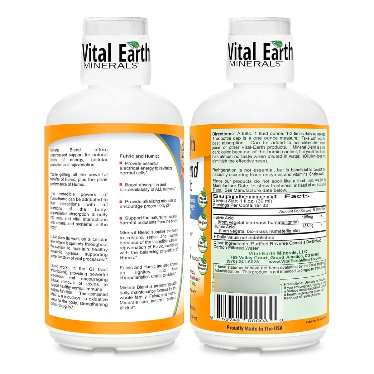 Mezcla Líquida De Minerales Húmicos Con Ácido Fúlvico 70 Minerales Energía Y Equilibrio 32 Oz
