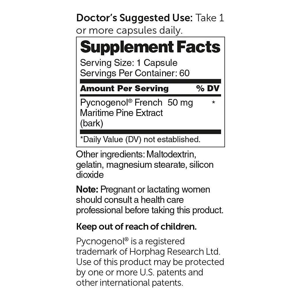 Pycnogenol Grado Clinico 60 Capsulas Antioxidante Salud Integral