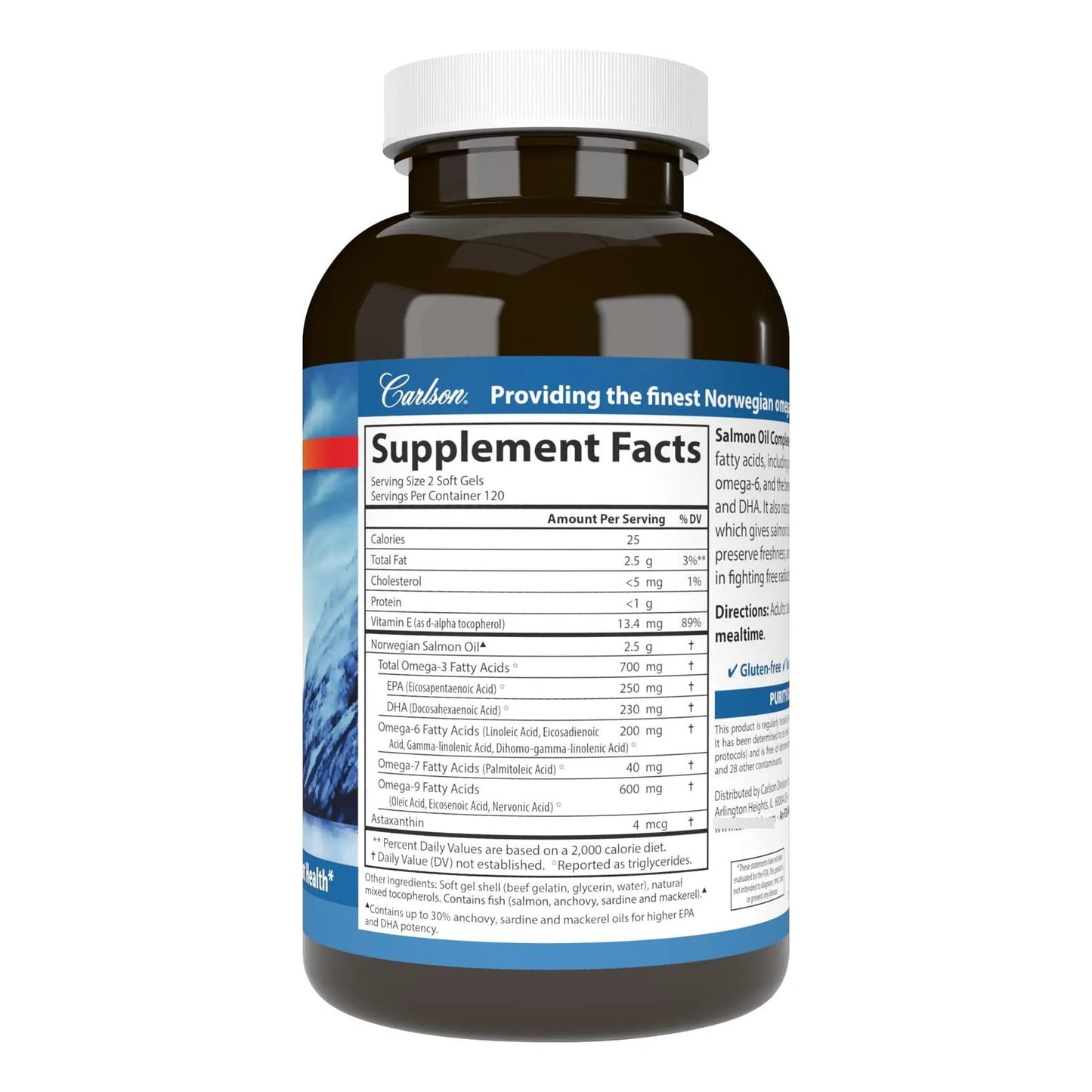 Aceite De Salmon Completo 700 Mg Omega 3 Astaxantina 240 Capsulas Noruego