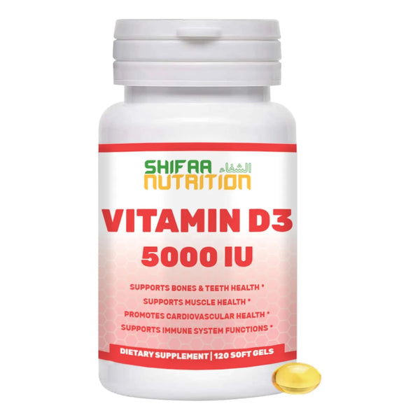 Vitamina D3 Halal 5000 Ui Cápsulas Blandas 120 Porciones Soporte Huesos E Inmunidad