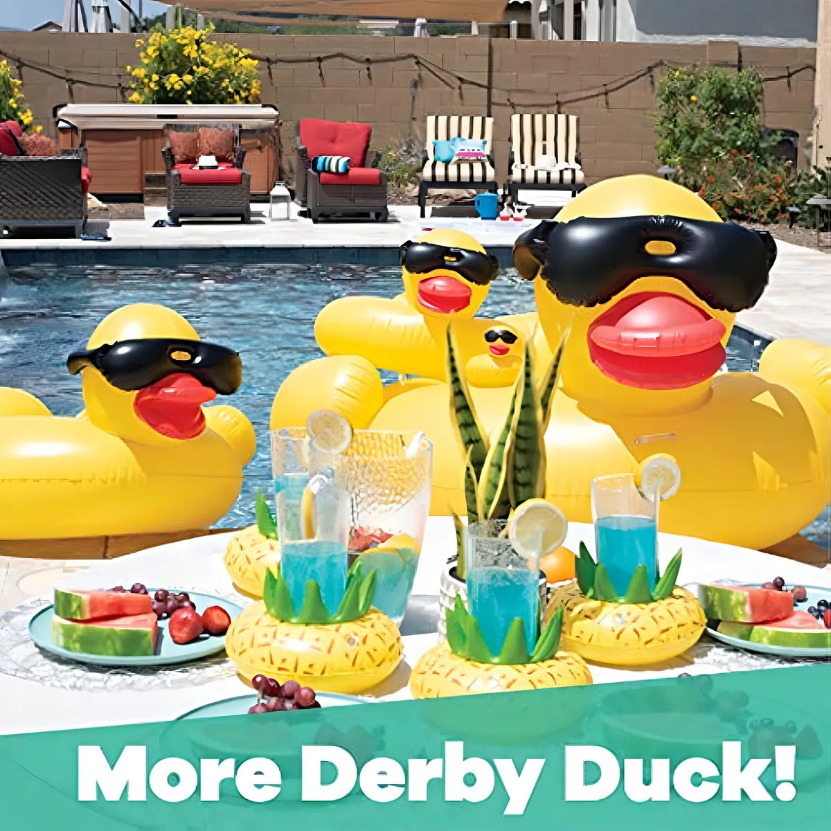 Anillos Flotantes Derby Duck Paquete De 3 Colores Diversion Segura En El Agua