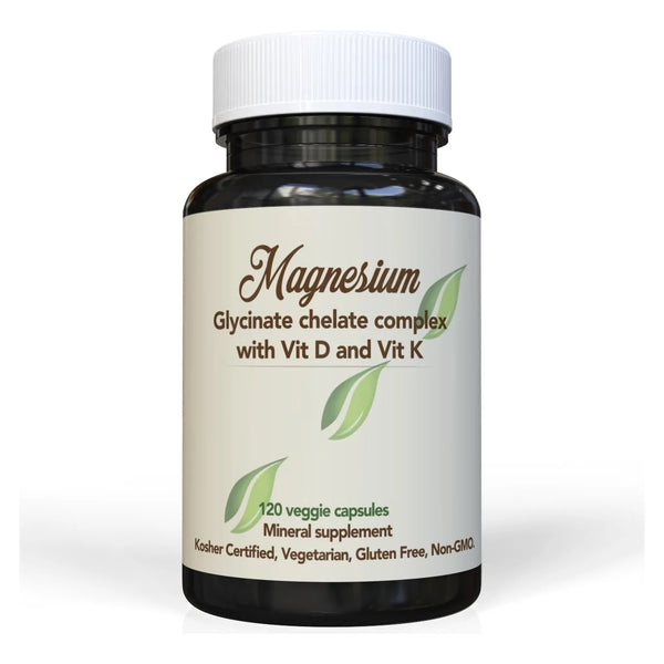 Glicinato De Magnesio 500 Mg Con Vitamina D Y K 120 Capsulas Huesos Fuertes Y Relajacion Muscular