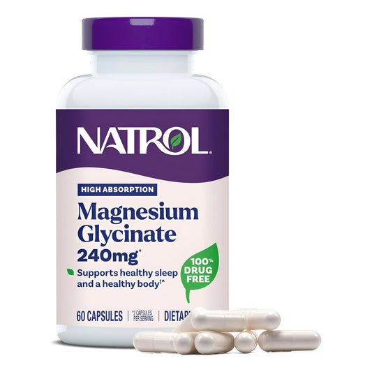 Magnesio Quelado Alta Absorción 240 Mg 60 Cápsulas Natrol Sin Sabor - Imagen 1