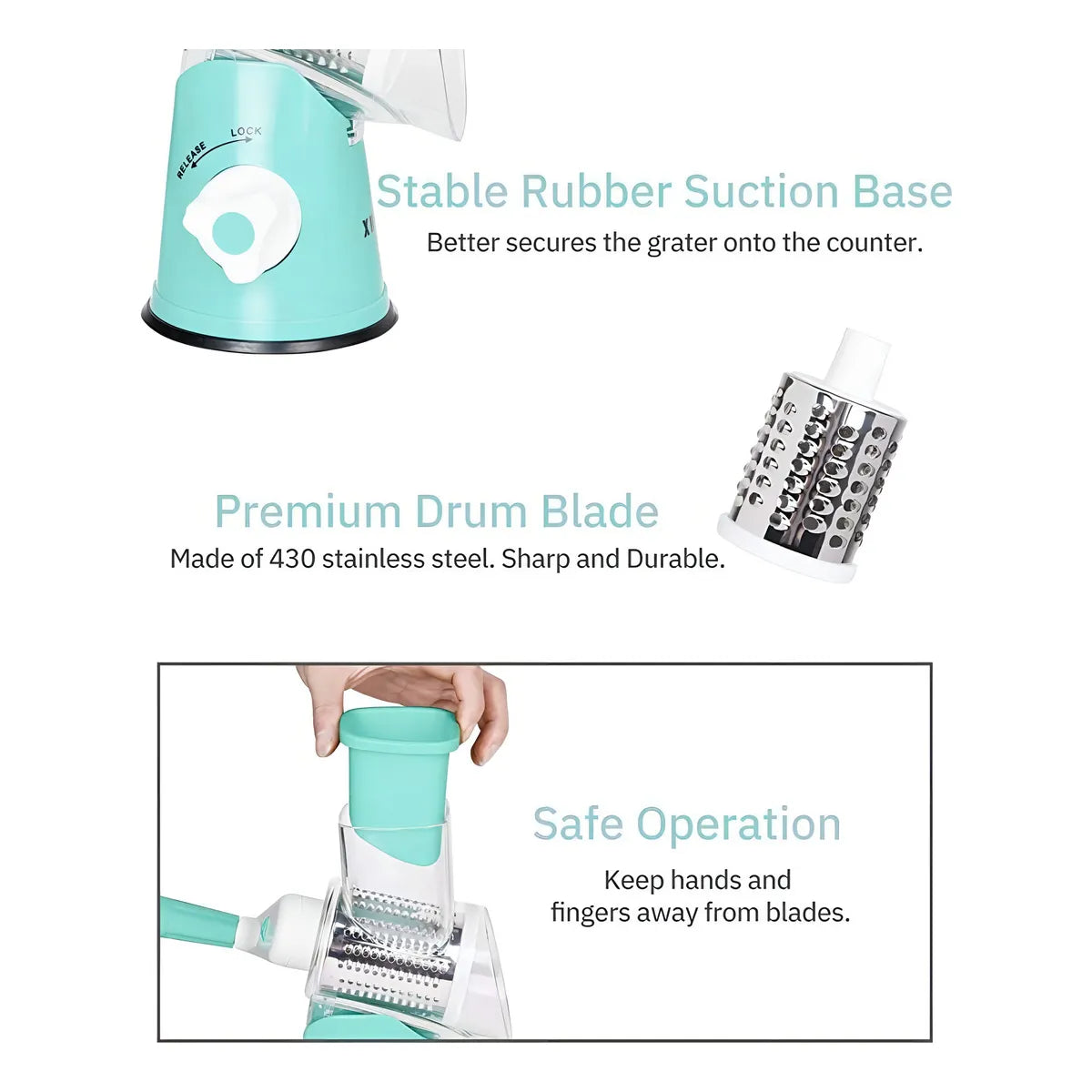 Rallador De Queso Rotativo Casero X Trituradora Y Cortadora Multifuncional