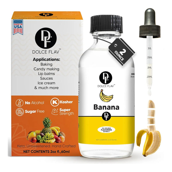 Extracto De Platano 2 Oz Saborizante Multiusos Soluble En Aceite Para Postres Y Hornear